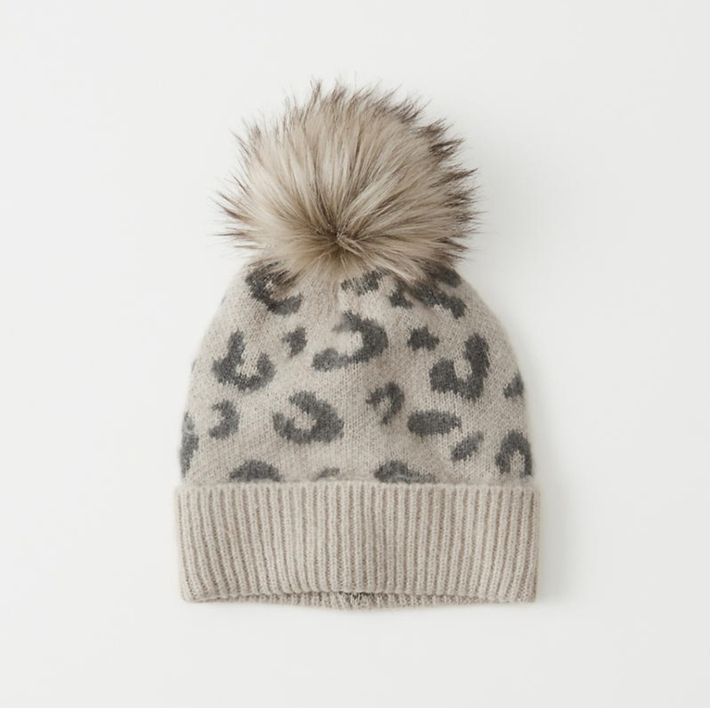 Leopard Pom Beanie